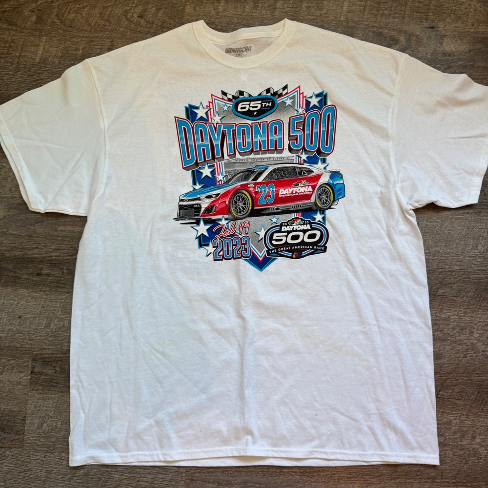 NASCAR Daytona 500 T Shirt 2XL Regular White 65th Annual 2023 Starting Lineup